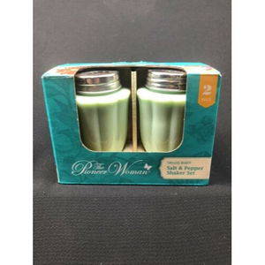 Pioneer Woman Timeless Beauty Jadeite milk glass Salt & Pepper shakers
